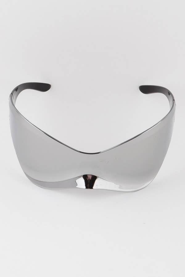 Wavy Oversized Shield Sunglasses