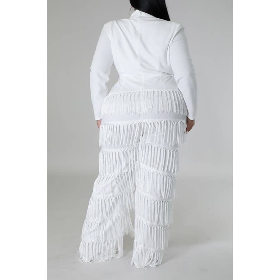 GLAMOUR EDGE FRINGE JUMPSUIT