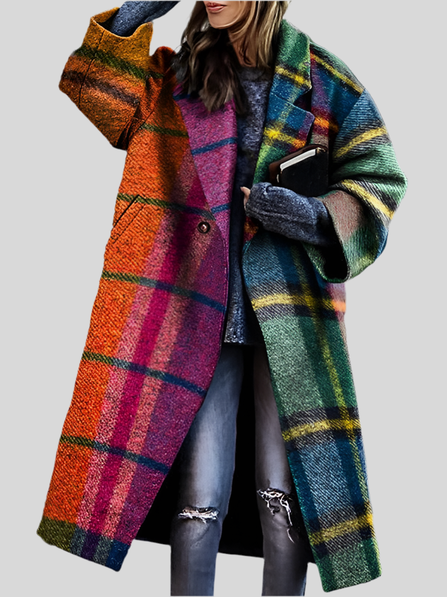 Multicolor Plaid Coat