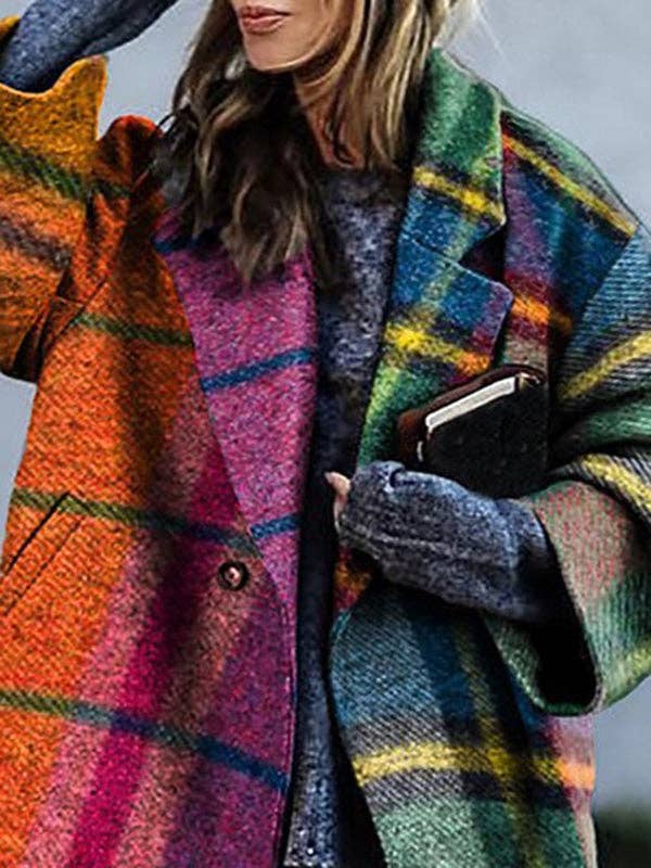 Multicolor Plaid Coat