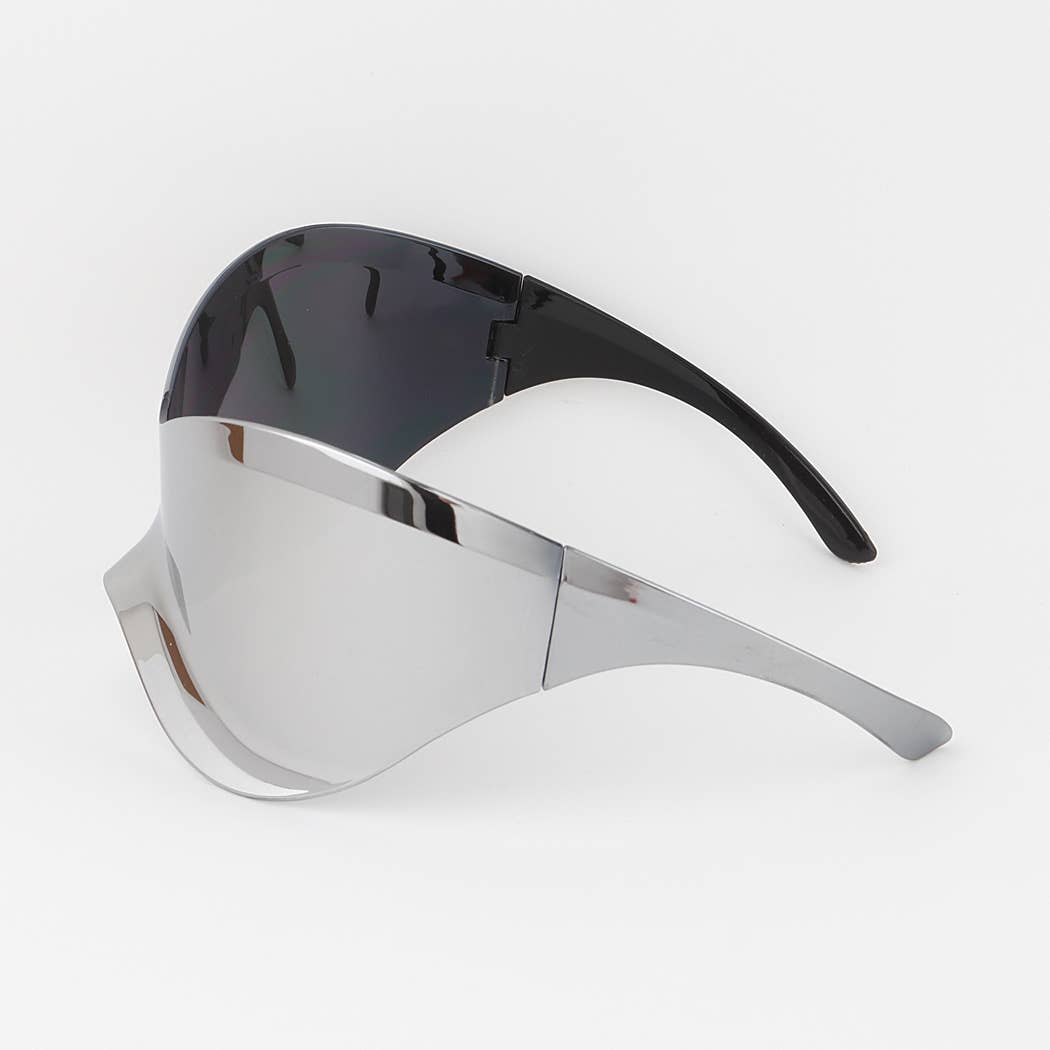 Wavy Oversized Shield Sunglasses