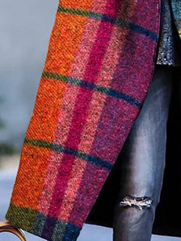 Multicolor Plaid Coat
