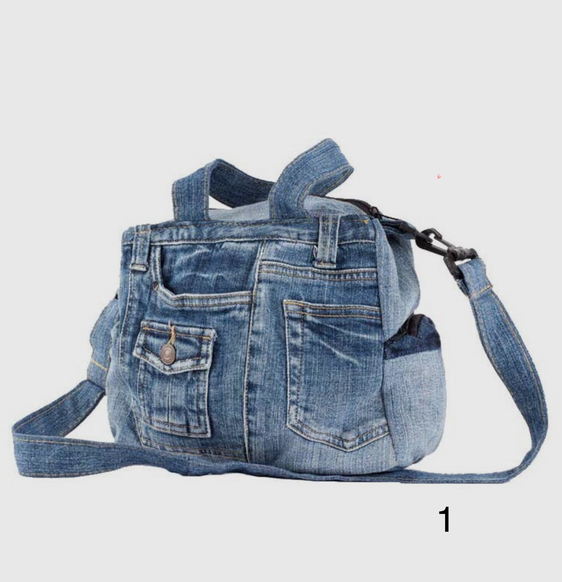 Vintage Denim Bag w/Handles #1