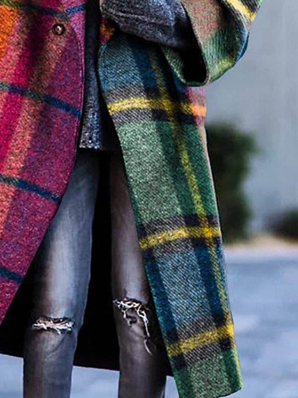 Multicolor Plaid Coat