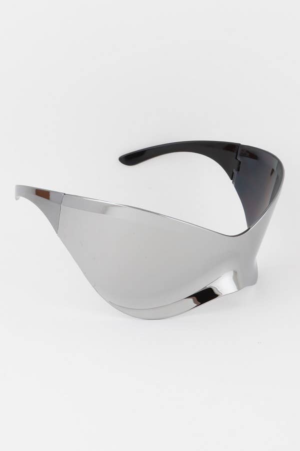 Wavy Oversized Shield Sunglasses