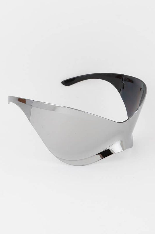 Wavy Oversized Shield Sunglasses