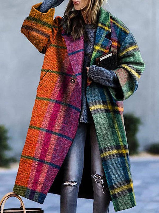 Multicolor Plaid Coat